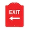 Signmission Designer Series Sign Exit W/ Left Arrow 2, Red & White Aluminum Sign, 18" H, 24" L, RW-1824-24049 A-DES-RW-1824-24049 - alternate 1